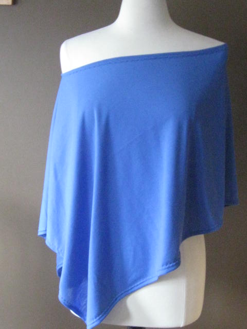Blue Silky Cotton Poncho
