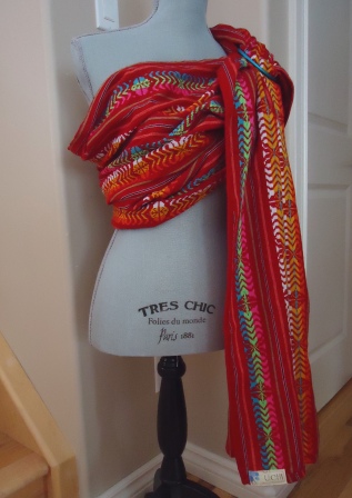 Uchi Woven Ring Sling Carrier In Red Mayan Delight